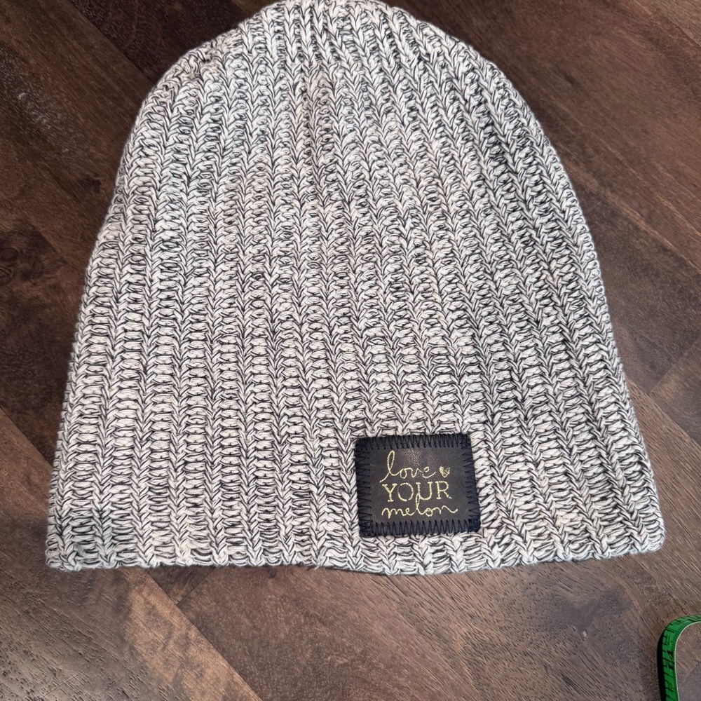 Love Your Melon Black and White Knit Hat